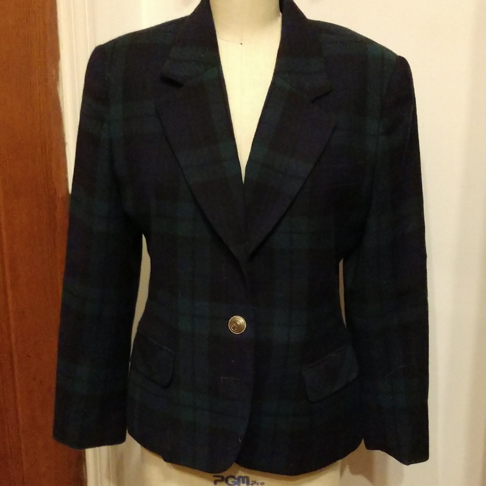 #6 VINTAGE 70s Giorgio Sant'Angelo Gordon Plaid Wool Blazer COPY